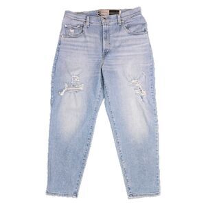 LEVIS SilverTab Jeans Womens 32 Blue Distressed Mom Jean High Waisted Denim